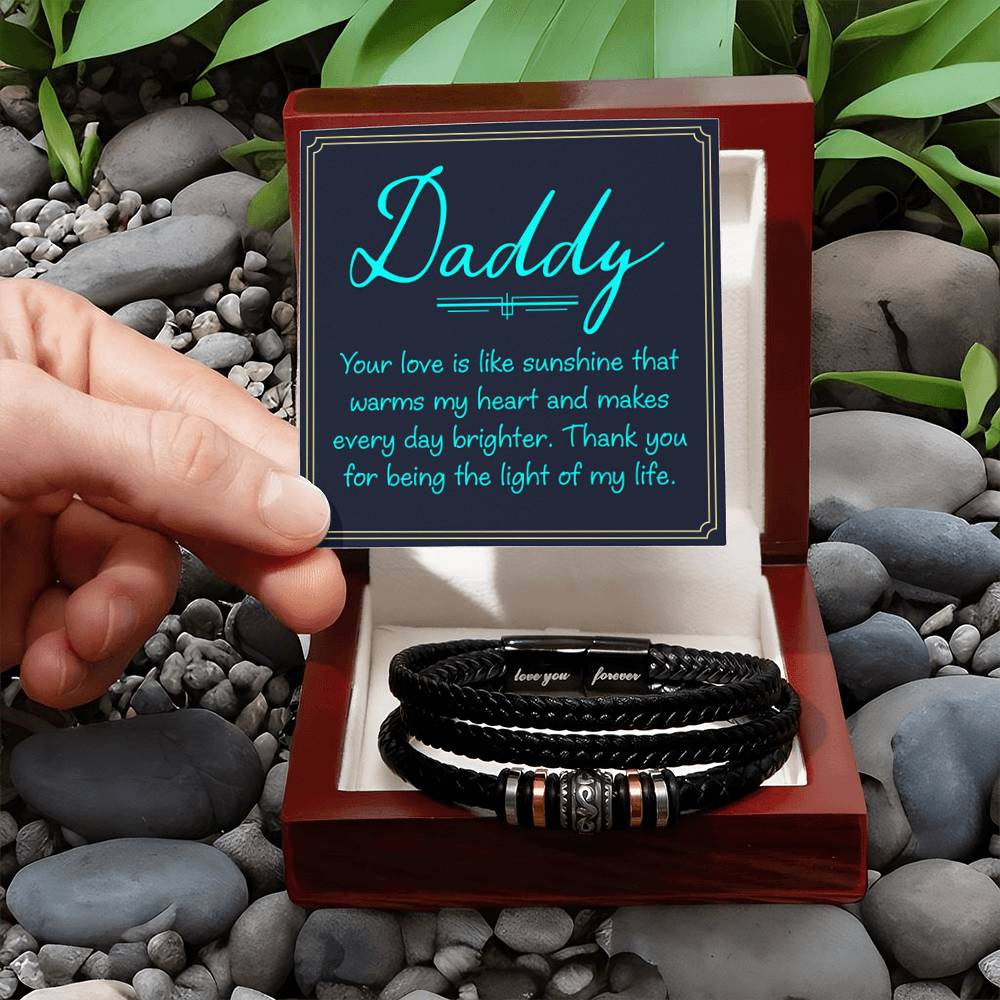 Daddy - your love is like sunshine - Gift for Dad - Love You Forever Bracelet - Personalize Memories