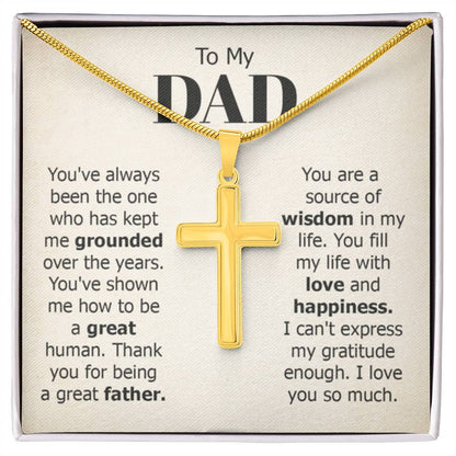 To My Dad Necklace - You've always been the one - Gift for Dad - Artisan Cross Necklace - Personalize Memories