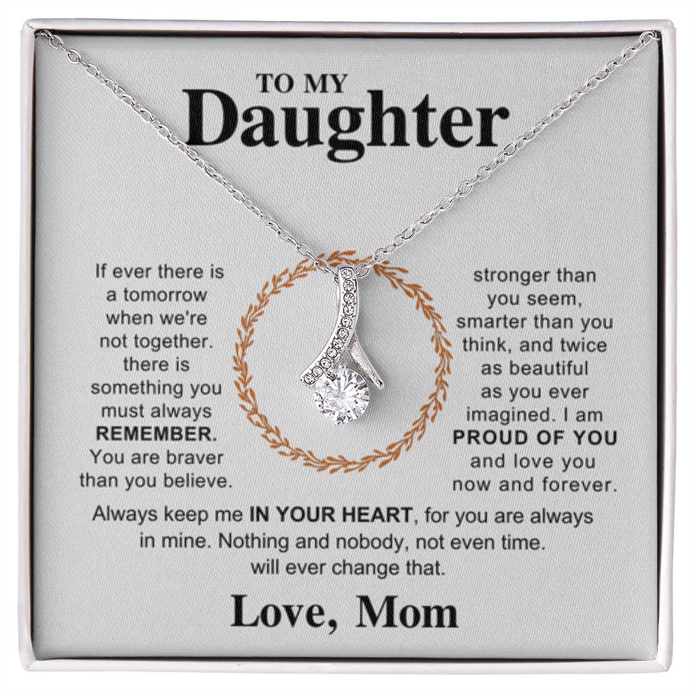 To My Daughter Necklace – Daughter Necklace for Graduation & Birthday Events from Mom – Alluring Beauty Necklace - Personalize Memories