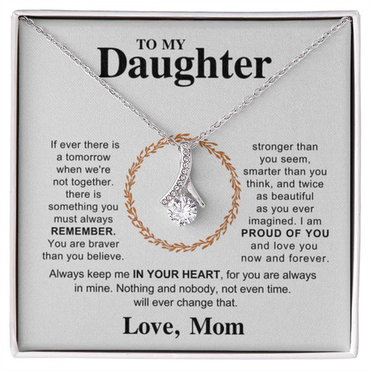 To My Daughter Necklace – Daughter Necklace for Graduation & Birthday Events from Mom – Alluring Beauty Necklace - Personalize Memories