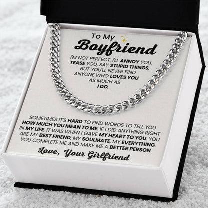 Cuban Link Chain for Boyfriend - Birthday, Anniversary Gift from Girlfriend - Personalize Memories