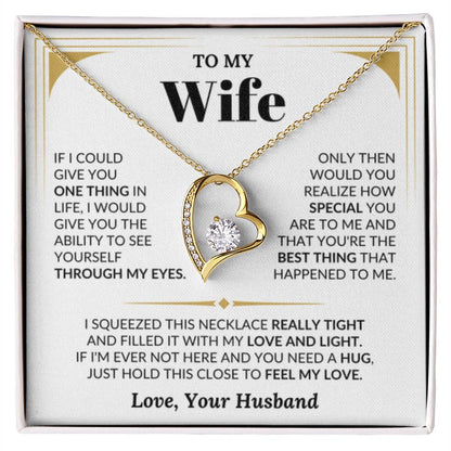 To My Wife Necklace - Sweet Emotional Gift for Wife from Husband on Birthday, Anniversary & Valentine’s Day - Forever Love Necklace - Personalize Memories