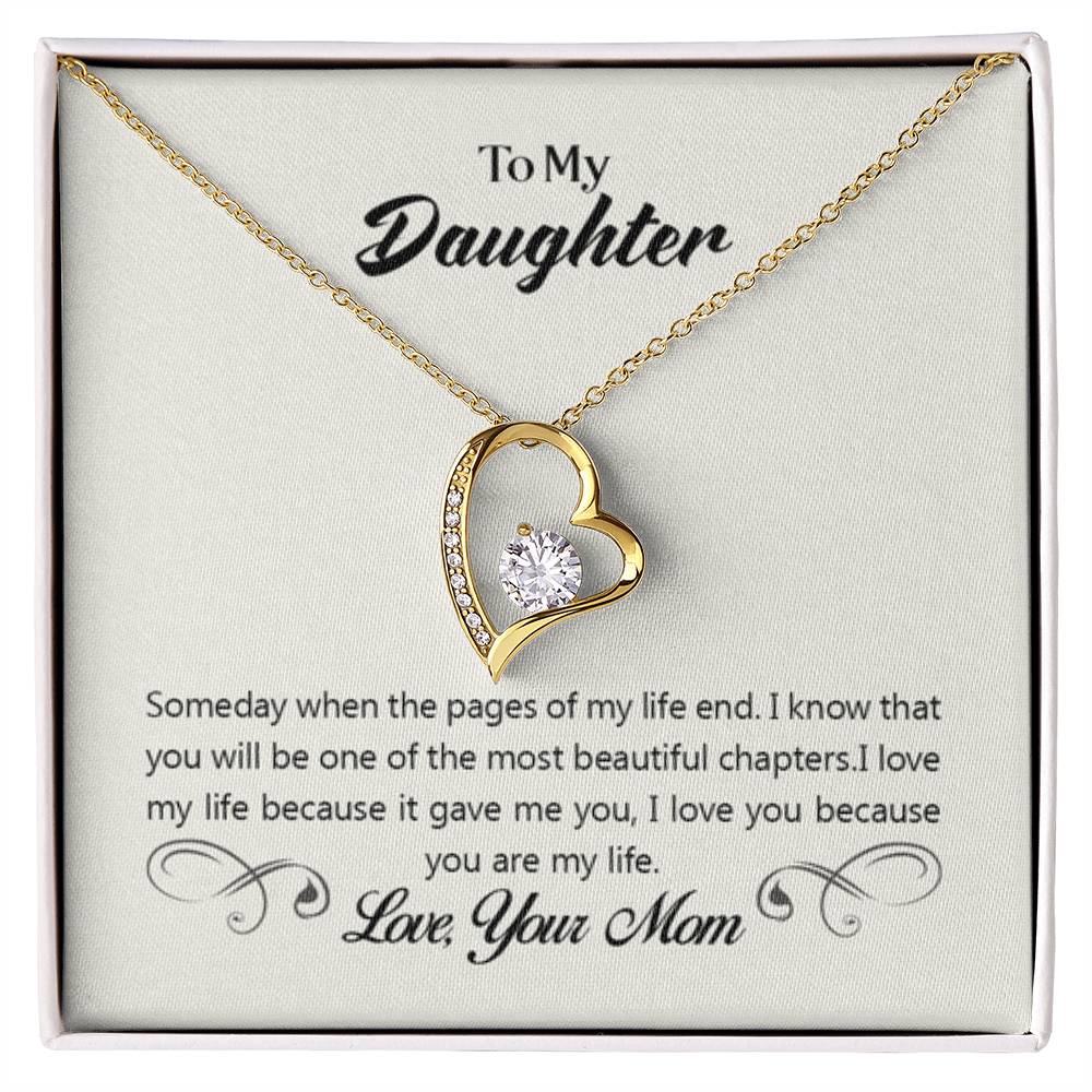 To My Daughter Necklace – Mom Gift for Daughter’s Birthday – Forever Love Necklace - Personalize Memories