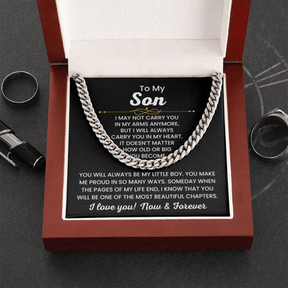 To My Son, Cuban Link Chain Necklace for Son, Birthday Gift, Stylish Teen & Young Men Accessory - Personalize Memories