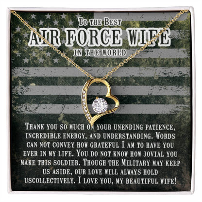 Jewelry Gift for Air Force Wife from Husband - Romantic & Heartfelt - Forever Love Necklace - Personalize Memories