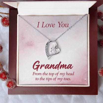 I Love You Grandma Gift from Grandkids Grandma - Forever Love Necklace - Personalize Memories