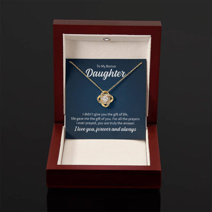 To My Bonus Daughter Necklace – Daughter Gift for Birthday, Graduation Achievements – Love Knot Necklace - Personalize Memories