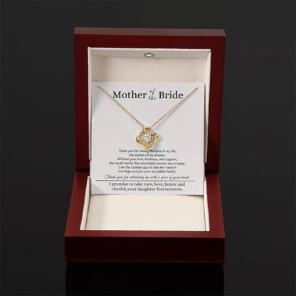 Mother of the Bride Gift from Son In Law - Love Knot Necklace - Personalize Memories
