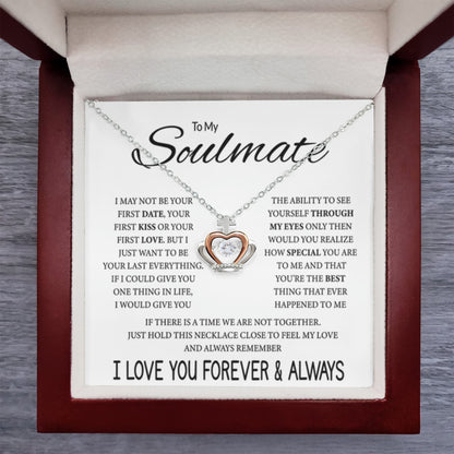 To My Soulmate Necklace - Best Soulmate Gift for Valentine’s Day & Everyday Romance - Crown Pendant Necklace - Personalize Memories