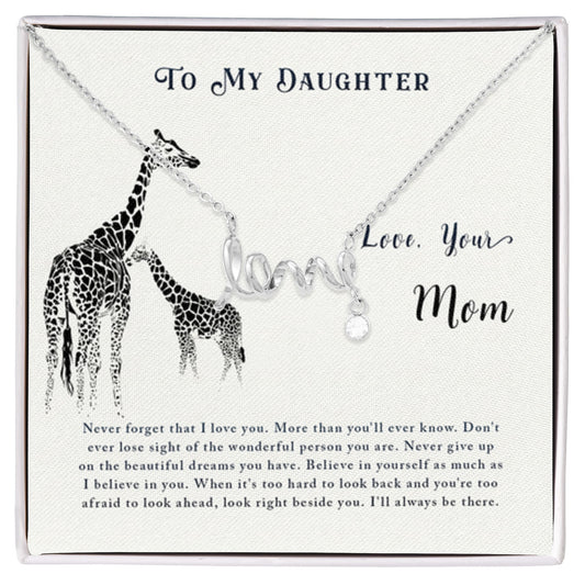 To My Daughter Necklace – Jewelry Gift for Daughter from Mother – Scripted Love Necklace - Personalize Memories