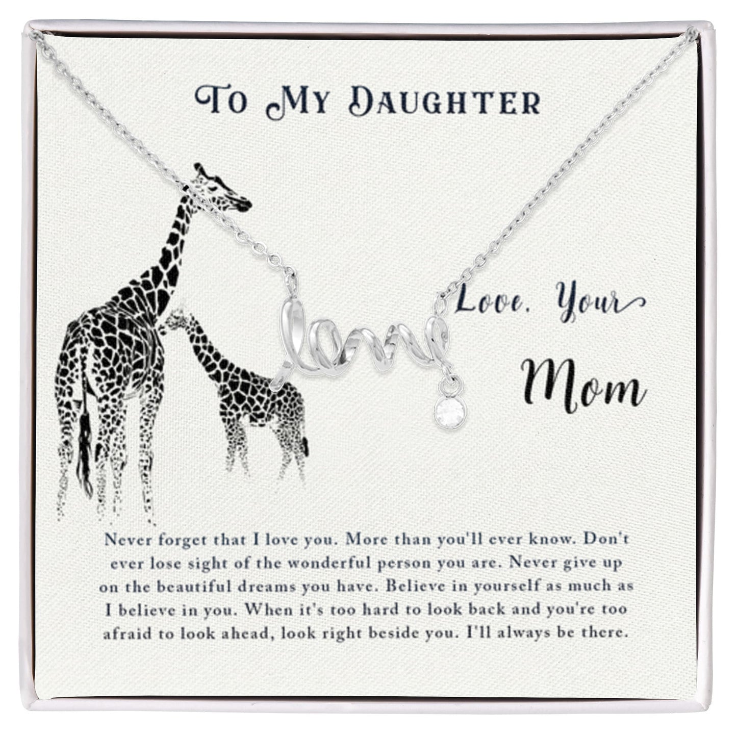 To My Daughter Necklace – Jewelry Gift for Daughter from Mother – Scripted Love Necklace - Personalize Memories