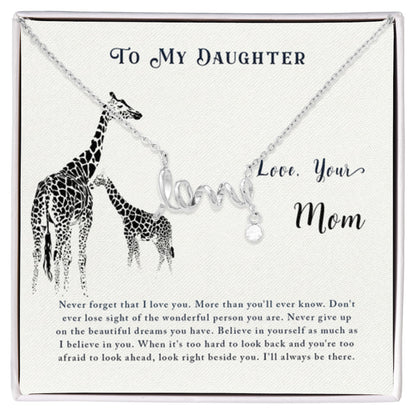 To My Daughter Necklace – Jewelry Gift for Daughter from Mother – Scripted Love Necklace - Personalize Memories