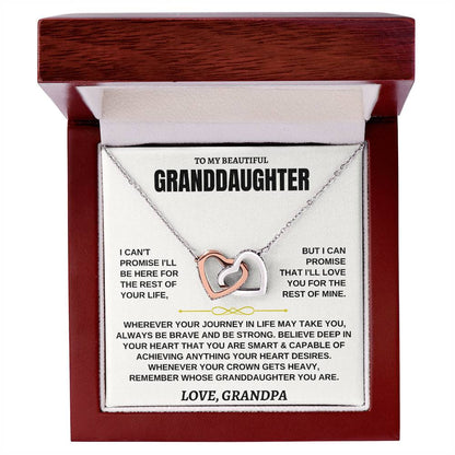 To My Granddaughter - Interlocking Hearts Necklace - Gift From Grandpa - Personalize Memories