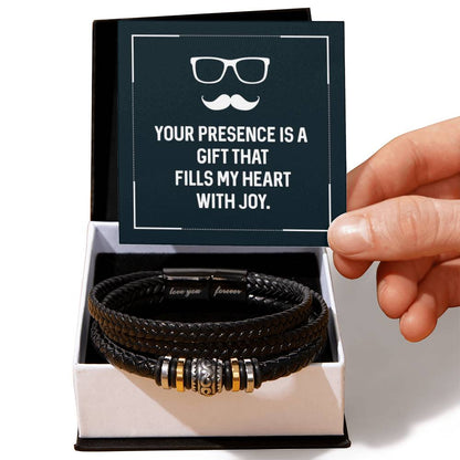 Your presence is a gift that fills my heart with joy - Gift for Dad - Love You Forever Bracelet - Personalize Memories