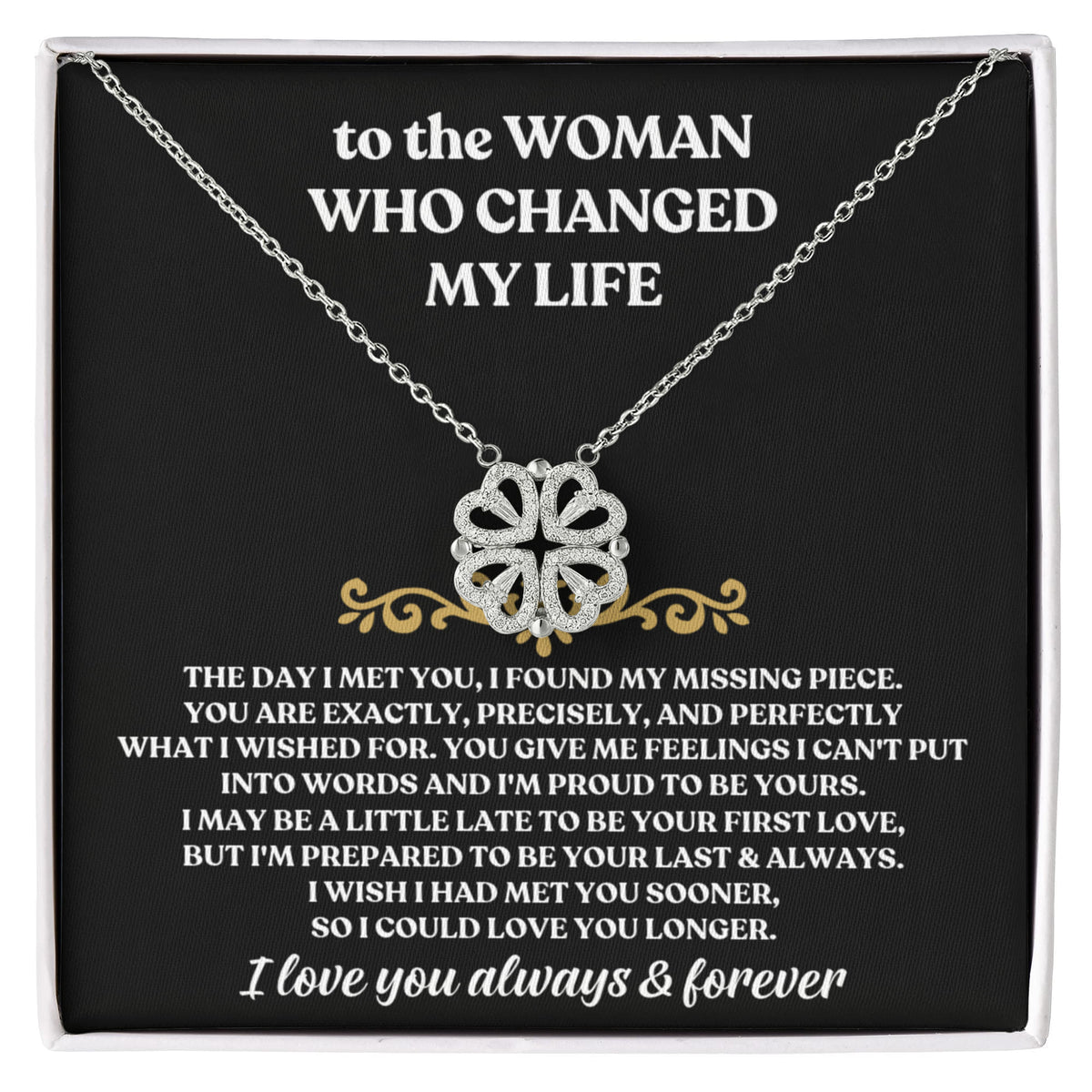 To The Woman Who Changed My Life - Magnetic Hearts Necklace Gift Set