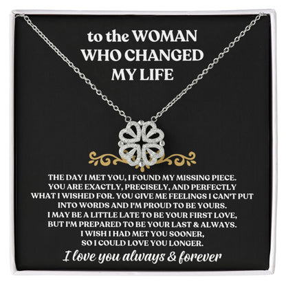 To The Woman Who Changed My Life - Magnetic Hearts Necklace Gift Set