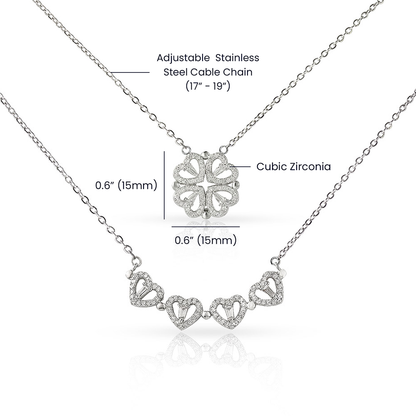 To The Woman Who Changed My Life - Magnetic Hearts Necklace Gift Set