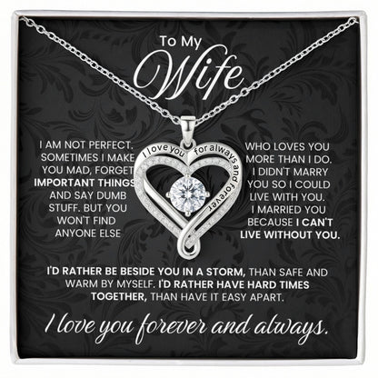 To My Wife - Forever & Always Heart Necklace