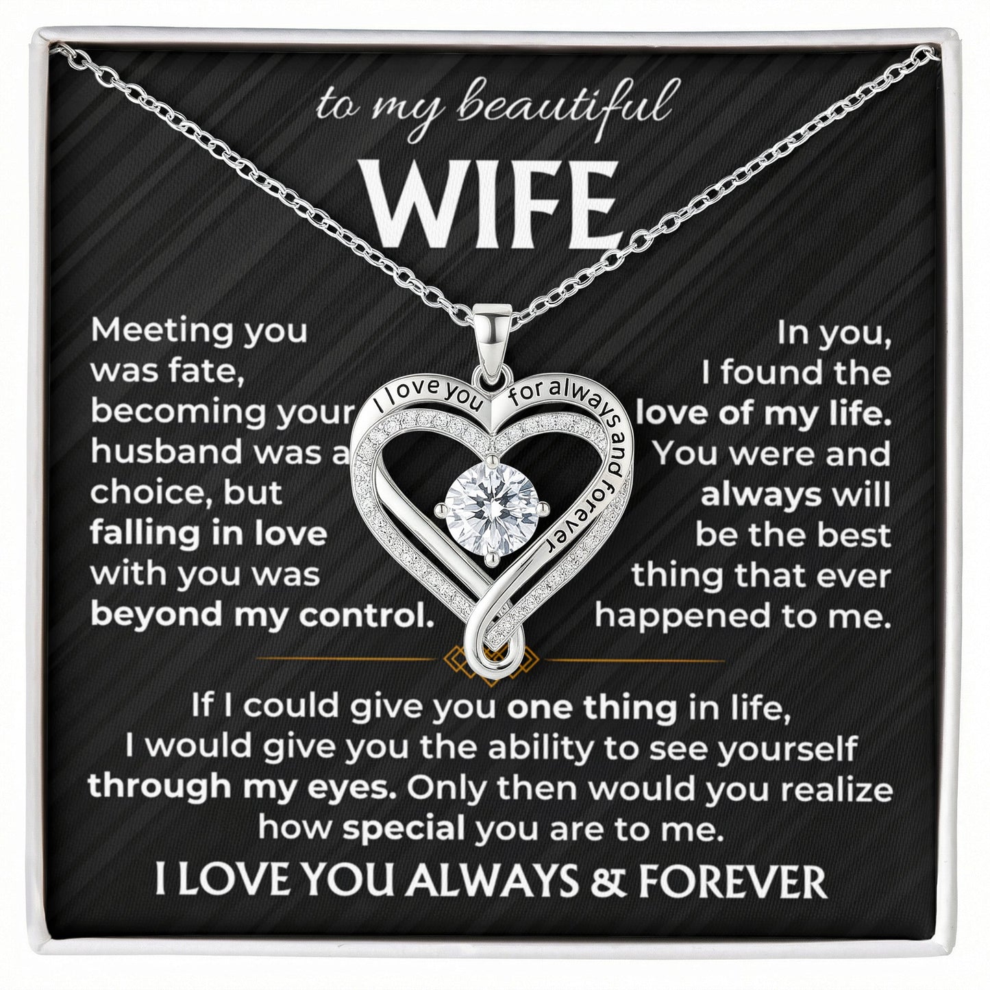 To My Wife - I Love You Always & Forever Necklace Gift Set
