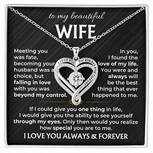 To My Wife - I Love You Always & Forever Necklace Gift Set