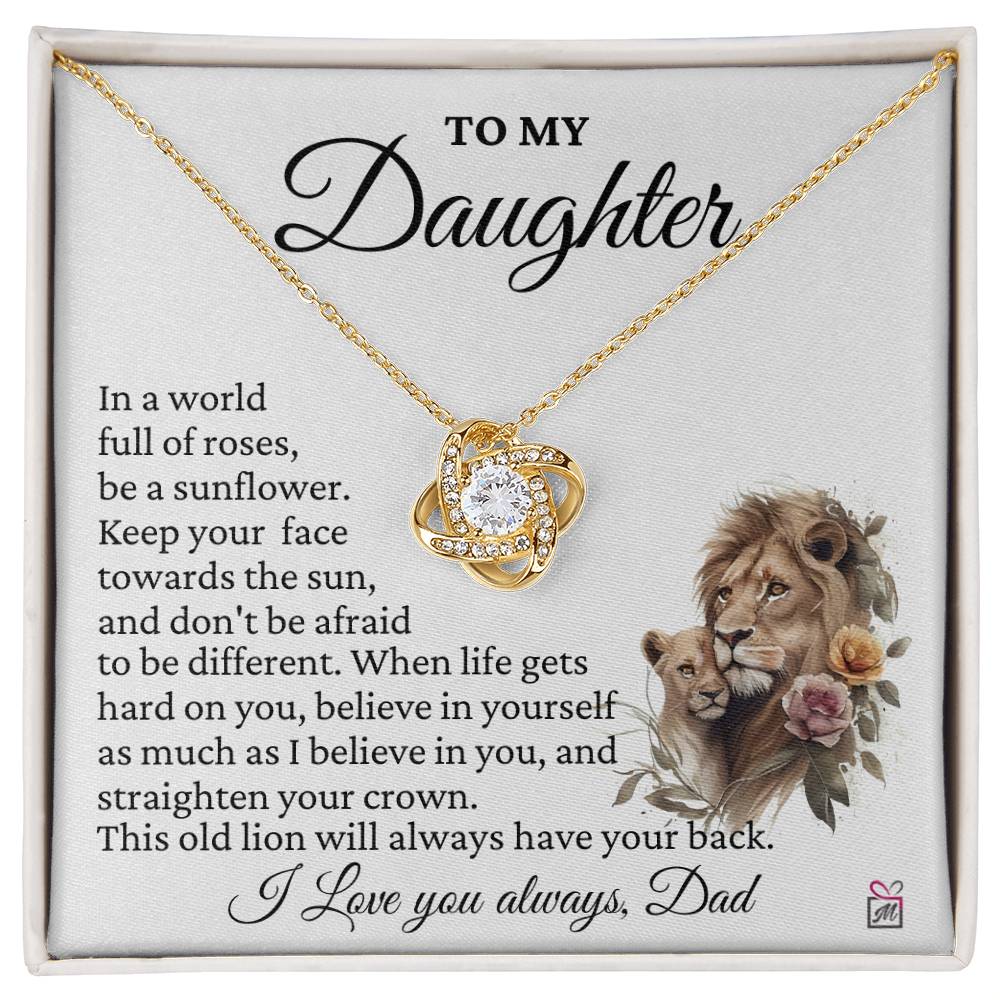 To Daughter, from Dad - Don't Be afraid To Be Different -  Love Knot Necklace - PM0216