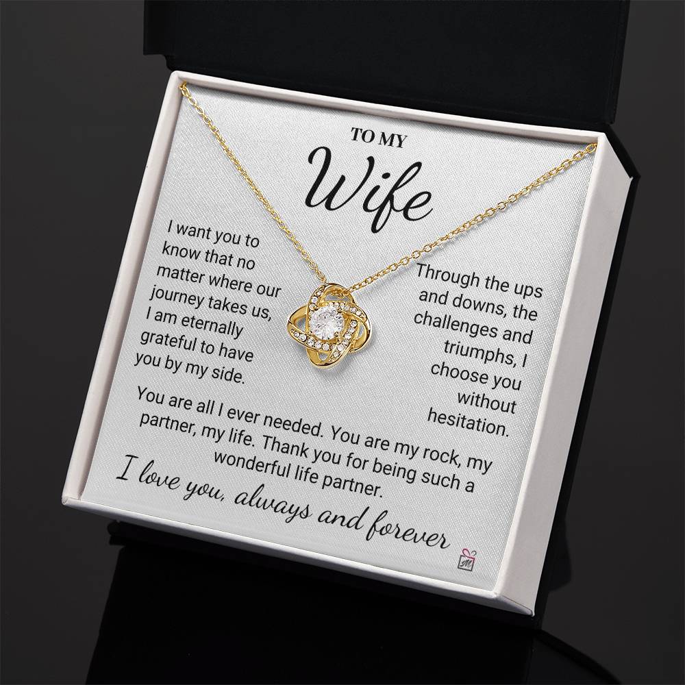 To Wife - Without Hesitation - Love Knot Necklace - PM0218