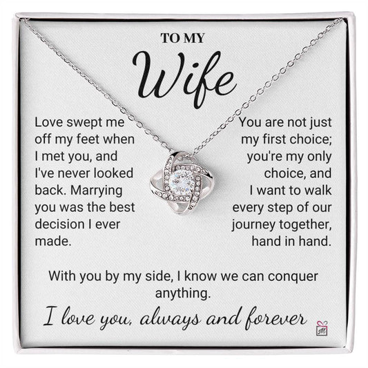 To Wife - My Best Decision - Love Knot Necklace - PM0206