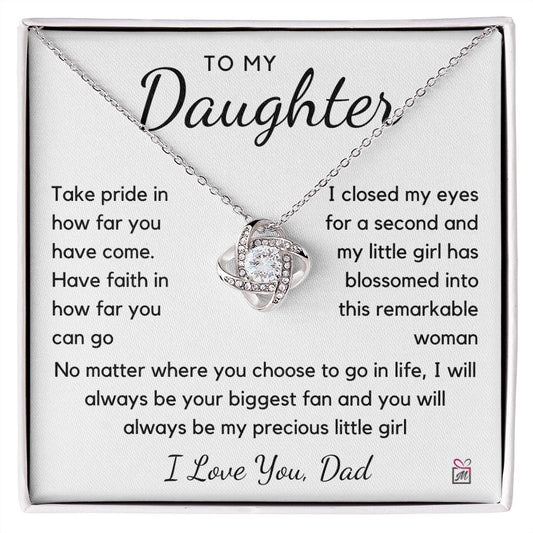 To Daughter, from Dad - Take Pride - Love Knot Necklace - PM098
