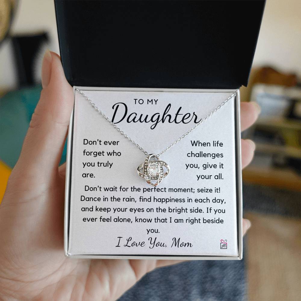 To Daughter from Mom - Give Your All - Love Knot Necklace - PM0166