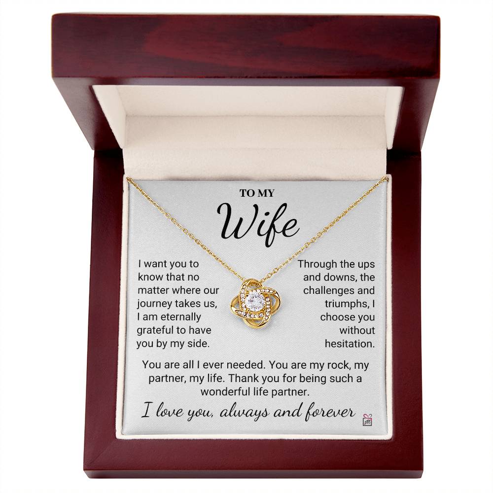 To Wife - Without Hesitation - Love Knot Necklace - PM0218