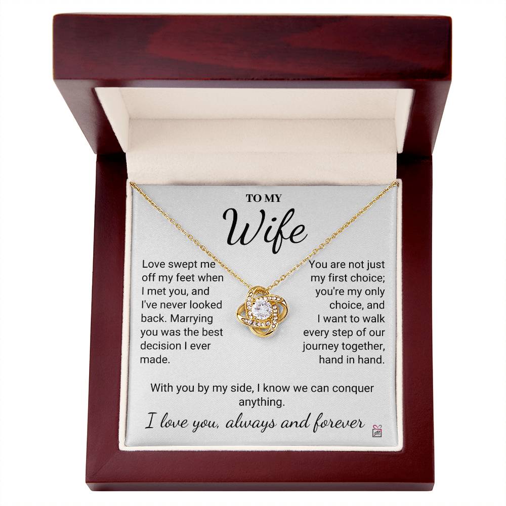 To Wife - My Best Decision - Love Knot Necklace - PM0206