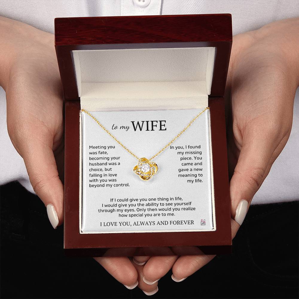 To Wife - I Found My Missing Piece - Love Knot Necklace - PM0273