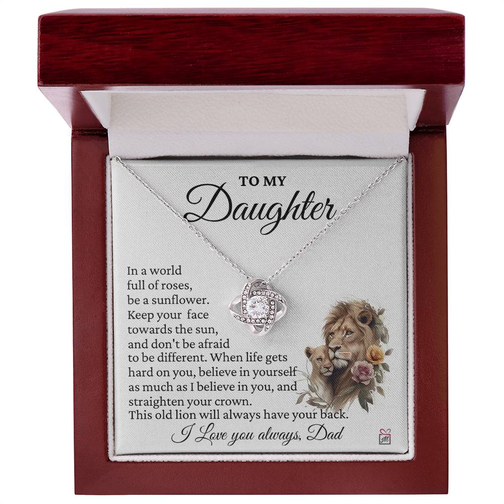 To Daughter, from Dad - Don't Be afraid To Be Different -  Love Knot Necklace - PM0216