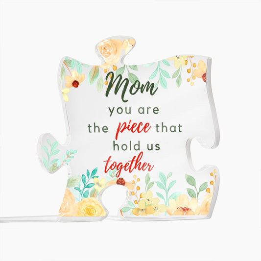 To Mom - You Are The Piece - Puzzle Acrylic Plaque-Yellow - PM093