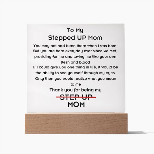 To Stepped Up Mom - Acrylic Plaque - If I Could Only Give You - PM0130