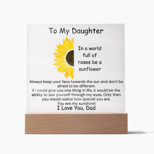 To Daughter, from Dad - You Are Special, My Sunshine - Square Acrylic Plaque - PM0224