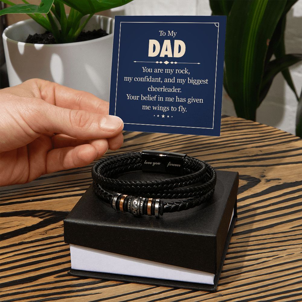 To Dad - You Are My Rock - Love you Forever Bracelet -SN005