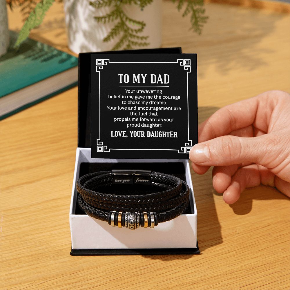 To Dad - Your Belief In Me - Mens' Love you Forever Bracelet