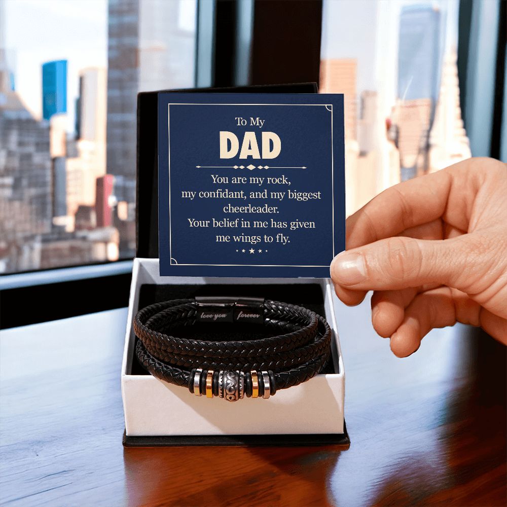 To Dad - You Are My Rock - Love you Forever Bracelet -SN005