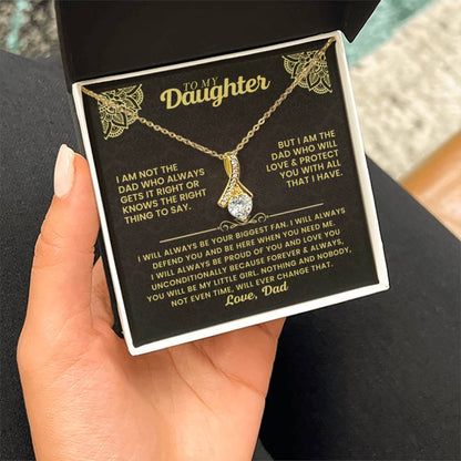 To My Daughter Necklace – Daughter Gift for Valentine’s and Graduation from Dad – Alluring Beauty Necklace - Personalize Memories