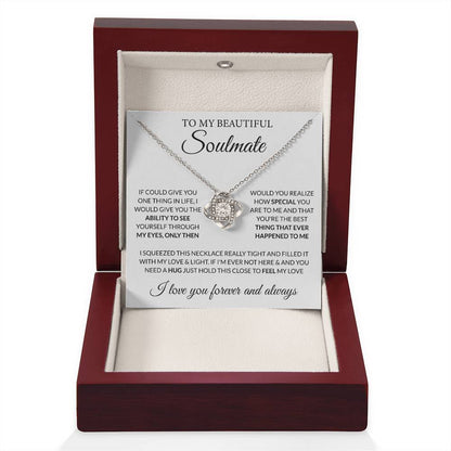 Gift for Soulmate - Feel My Love - Love Knot Necklace - Personalize Memories