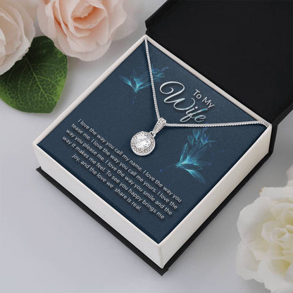 To My Wife Necklace - Soulmate Jewelry Gift from Husband for Birthday, Anniversary & Valentine’s Day - Eternal Hope Necklace - Personalize Memories