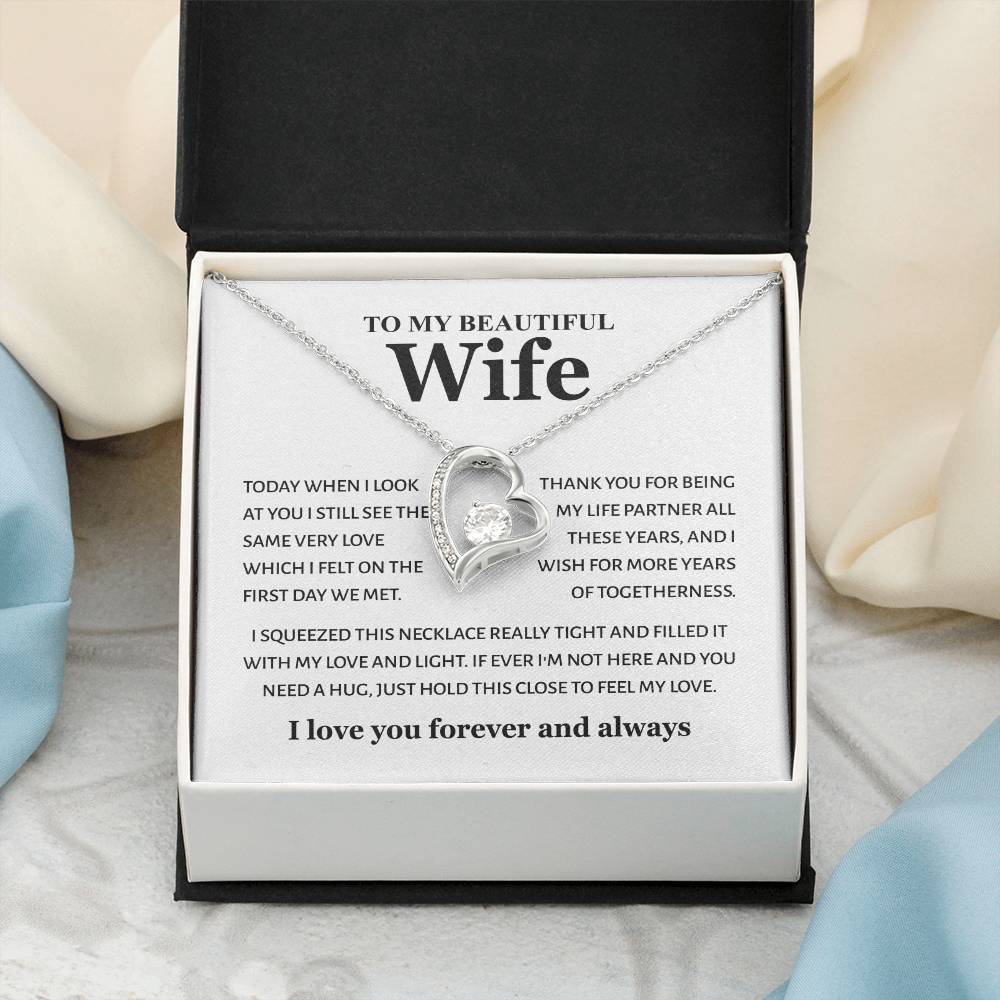 To My Beautiful Wife - Feel My Love - Forever Love Necklace Gift from Husband - Personalize Memories