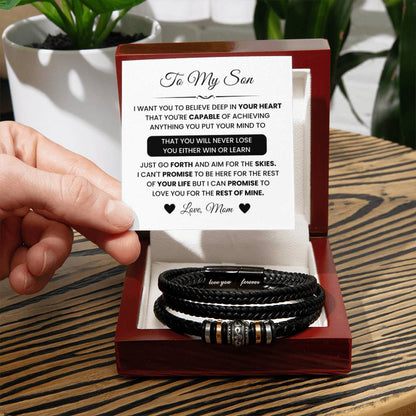 Gift for Son from Mom – Christmas, Graduation – Love You Forever Bracelet - Personalize Memories