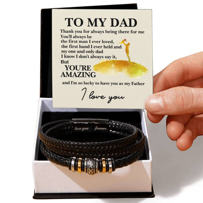 To My Dad - You're Amazing - Gift for Dad - Love You Forever Bracelet - Personalize Memories