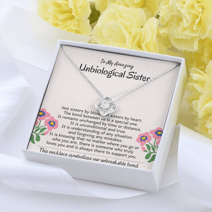 To My Amazing Unbiological Sister - The bond between us is a special one - Love Knot Necklace - Personalize Memories