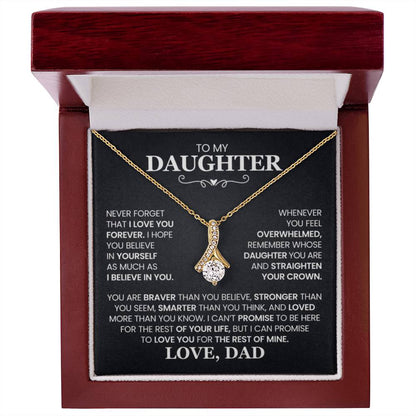 To My Daughter Necklace – Daughter Necklace for Graduation Birthday Occasions from Dad – Alluring Beauty Necklace - Personalize Memories