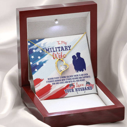 To My Military Wife from Husband - Forever Love Necklace - Personalize Memories