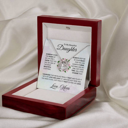 To My Daughter Necklace – Daughter’s Jewelry Gift by Mom – Lucky In Love Necklace - Personalize Memories