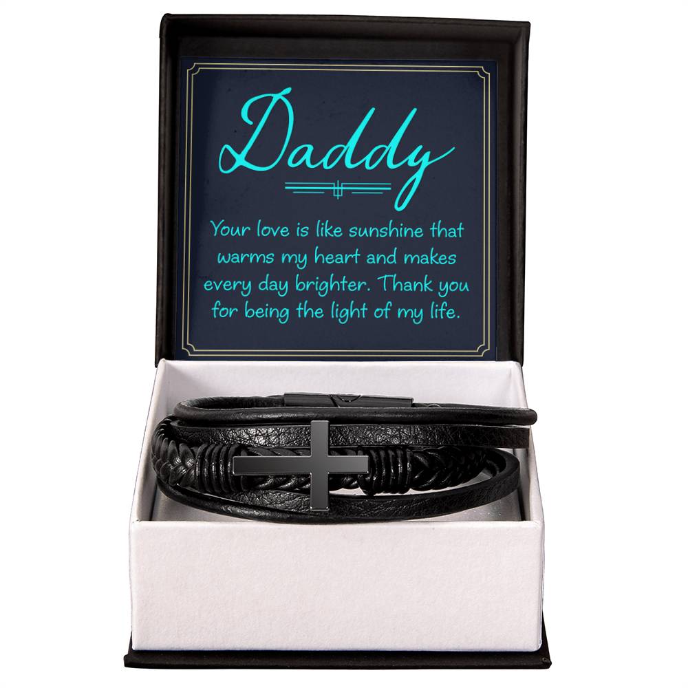 Dad, your love is Dad - Men's Cross Bracelet - Personalize Memories